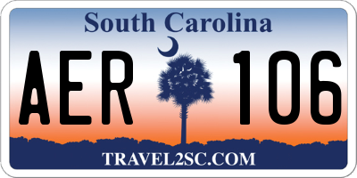 SC license plate AER106