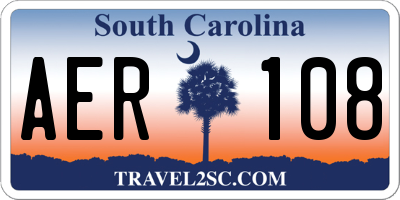 SC license plate AER108