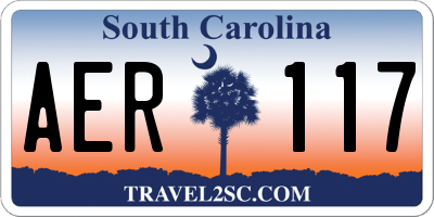 SC license plate AER117