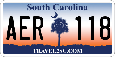 SC license plate AER118