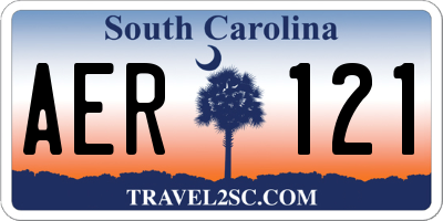 SC license plate AER121