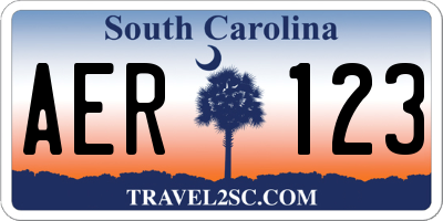 SC license plate AER123