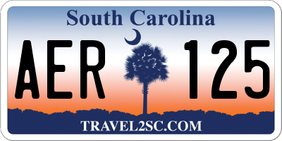 SC license plate AER125