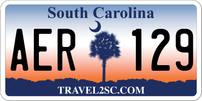 SC license plate AER129