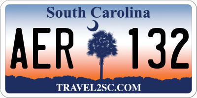 SC license plate AER132
