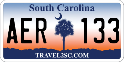 SC license plate AER133