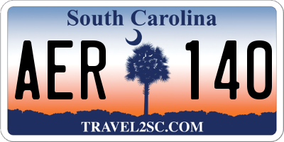 SC license plate AER140