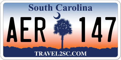 SC license plate AER147