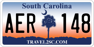 SC license plate AER148