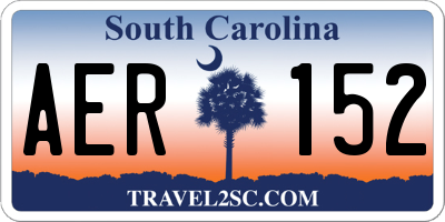 SC license plate AER152