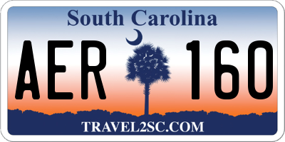 SC license plate AER160