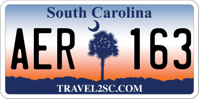 SC license plate AER163