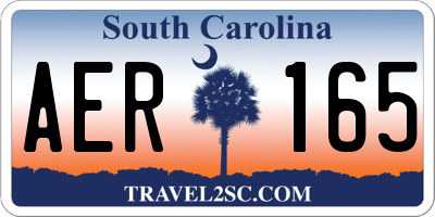 SC license plate AER165