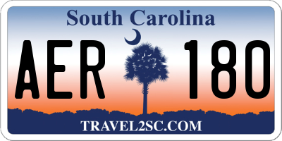 SC license plate AER180