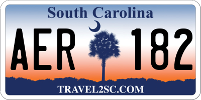 SC license plate AER182