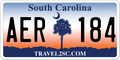 SC license plate AER184