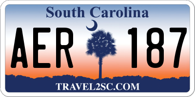 SC license plate AER187