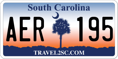 SC license plate AER195