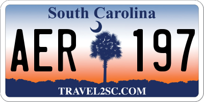 SC license plate AER197