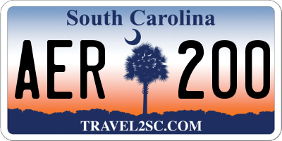 SC license plate AER200