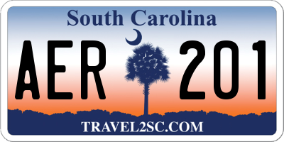 SC license plate AER201