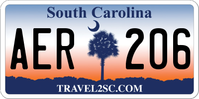 SC license plate AER206