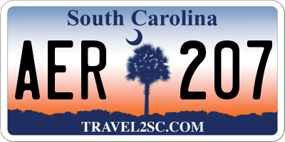 SC license plate AER207