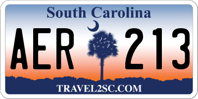 SC license plate AER213