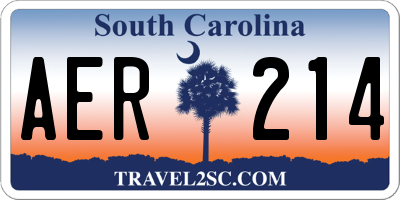 SC license plate AER214