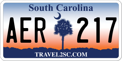 SC license plate AER217