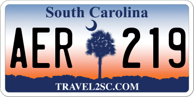 SC license plate AER219