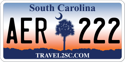 SC license plate AER222