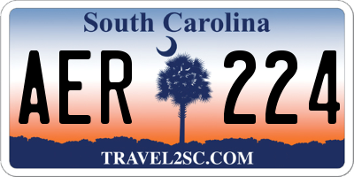 SC license plate AER224
