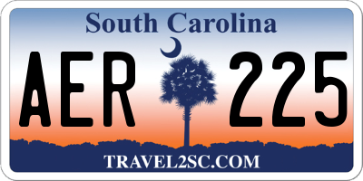SC license plate AER225