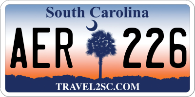 SC license plate AER226
