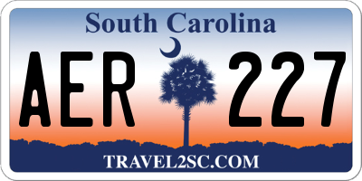 SC license plate AER227