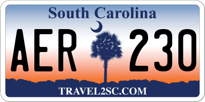 SC license plate AER230
