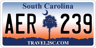 SC license plate AER239