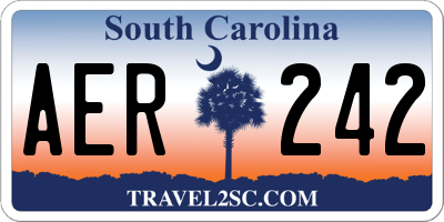 SC license plate AER242
