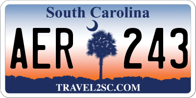 SC license plate AER243