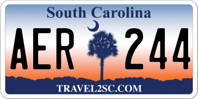 SC license plate AER244