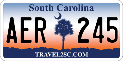 SC license plate AER245