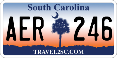 SC license plate AER246