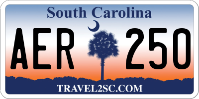 SC license plate AER250