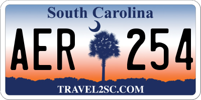SC license plate AER254