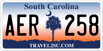SC license plate AER258