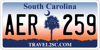 SC license plate AER259