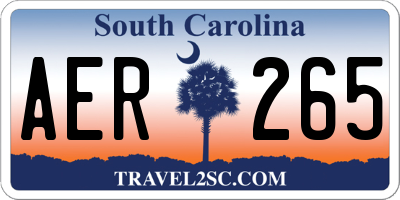 SC license plate AER265