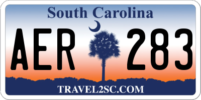 SC license plate AER283
