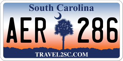 SC license plate AER286
